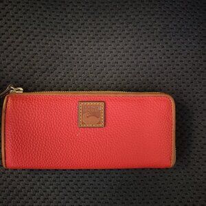 Dooney and Bourke Red  Pebble Leather Wallet